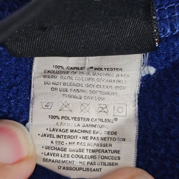 Patagonia Capilene M Medium Blue Long Sleeve Fleece Henley Shirt Made In USA - Picture 5 of 6